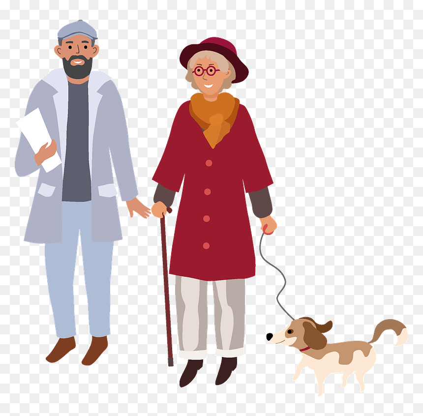 Old Couple Clipart - Illustration, HD Png Download - couple walking png