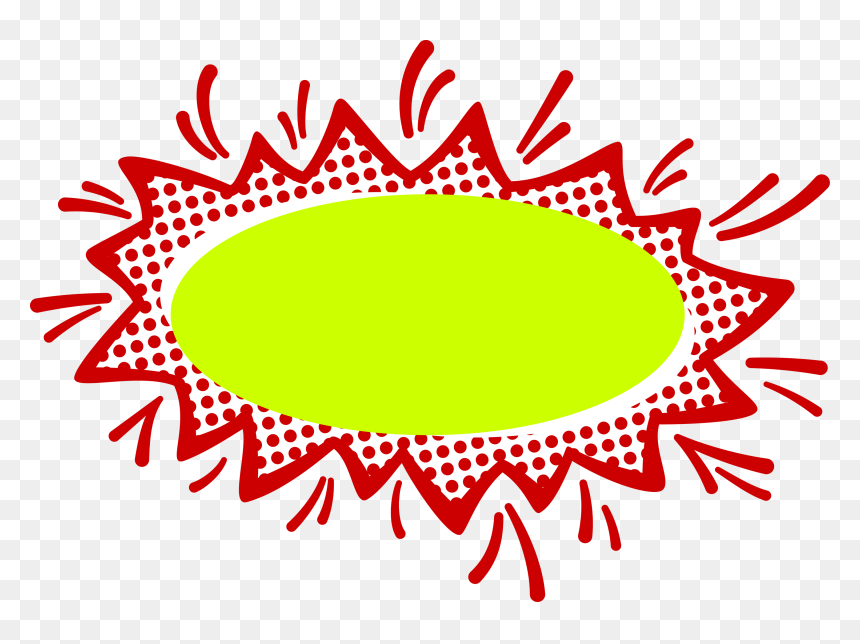 Red And Lime Empty Comic Bubbles Rain Clipart Png Image - Portable Network Graphics, Transparent Png - red oval png