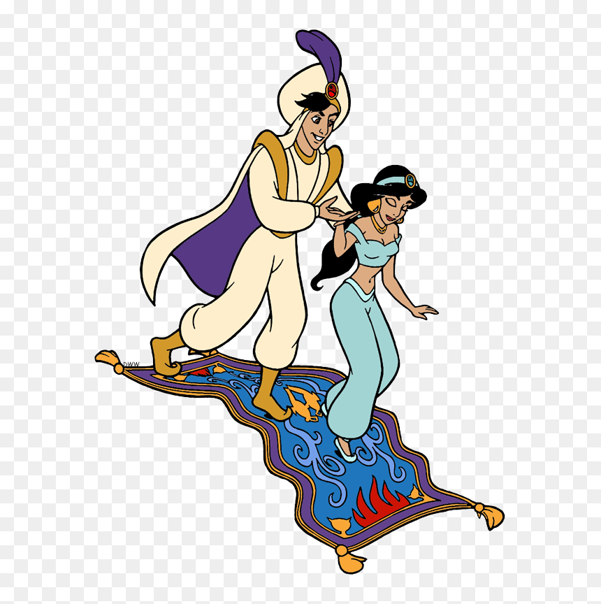 Aladdin And Jasmine Clip Art - Jasmine Princess And Aladdin Colored, HD Png Download - jasmine png