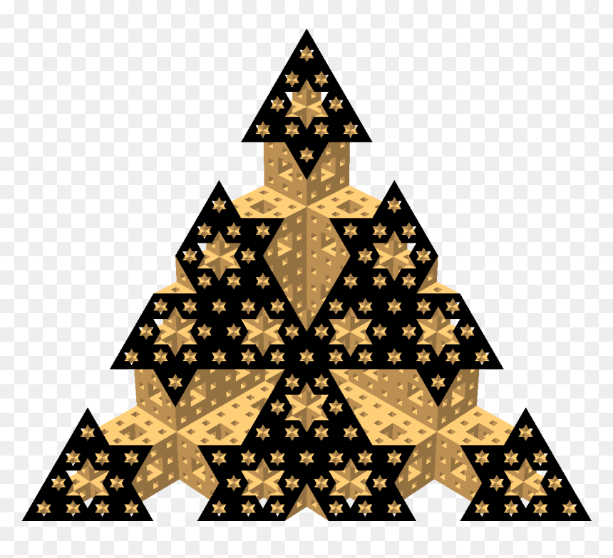 Menger Sponge Diagonal Section 41 - Triangle, HD Png Download - diagonal lines png