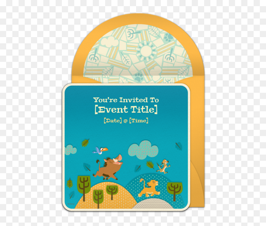 Kids Party Lion King Invitation, HD Png Download - you are invited png