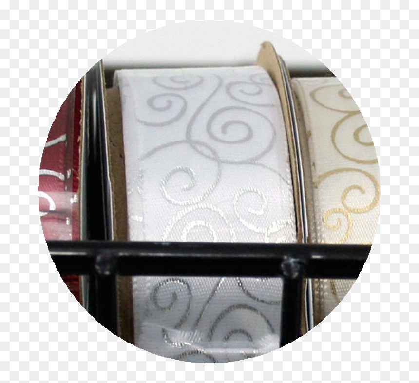 Swirl Pattern Ribbon Silver/white - Circle, HD Png Download - white door png