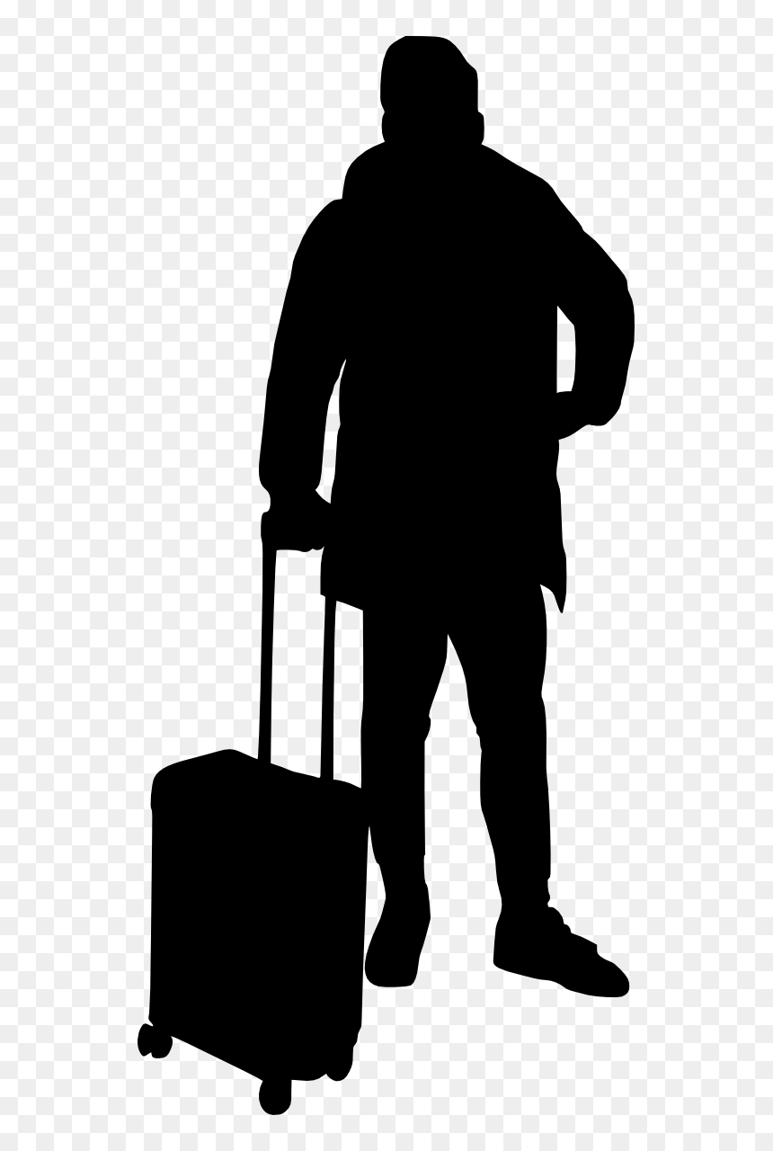 People Luggage Png Silhouette , Png Download - People With Luggage Silhouette, Transparent Png - luggage png