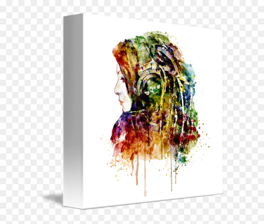 "the Girl Is A Dj - Modern Art Painting Dj, HD Png Download - eiffel tower silhouette png