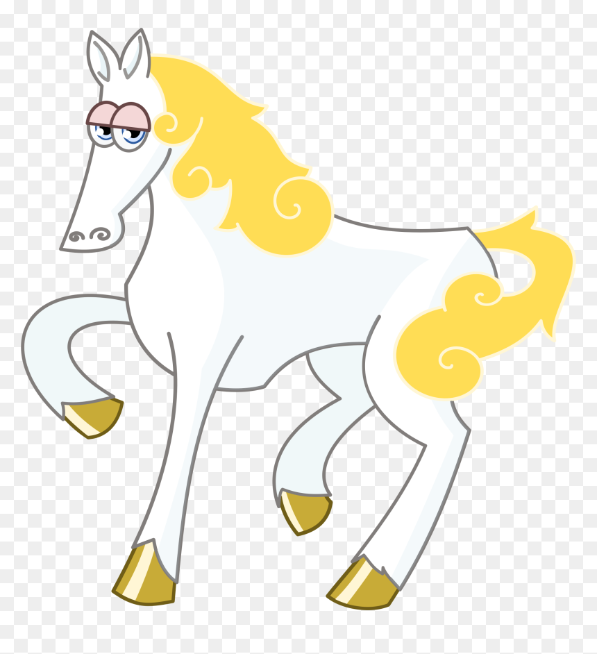 White Cartoon Horse Clip Arts - White Horse Cartoon Png, Transparent Png - white horse png