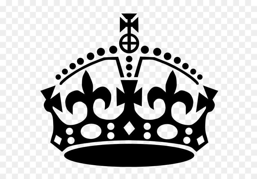 Clipart Crown Black And White - Keep Calm Crown Png, Transparent Png - white crown png