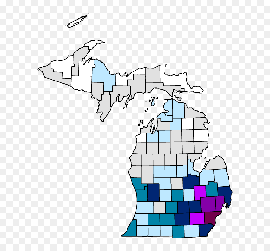 Cov#19 Cases In Mi As Of April 11 - Michigan Counties With Coronavirus, HD Png Download - april png