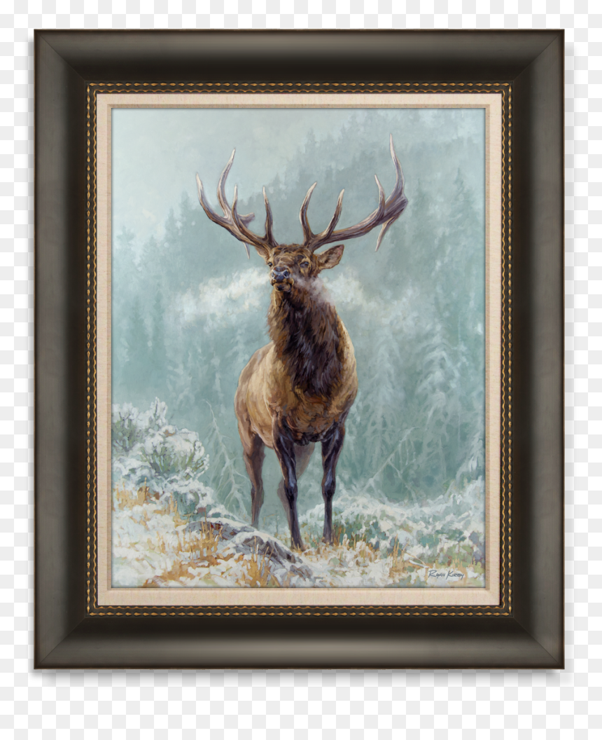 Ryan Kirby Elk In Snow Outdoor Life 2020 Cover Canvas - Outdoor Life Magazine Collage, HD Png Download - snow frame png