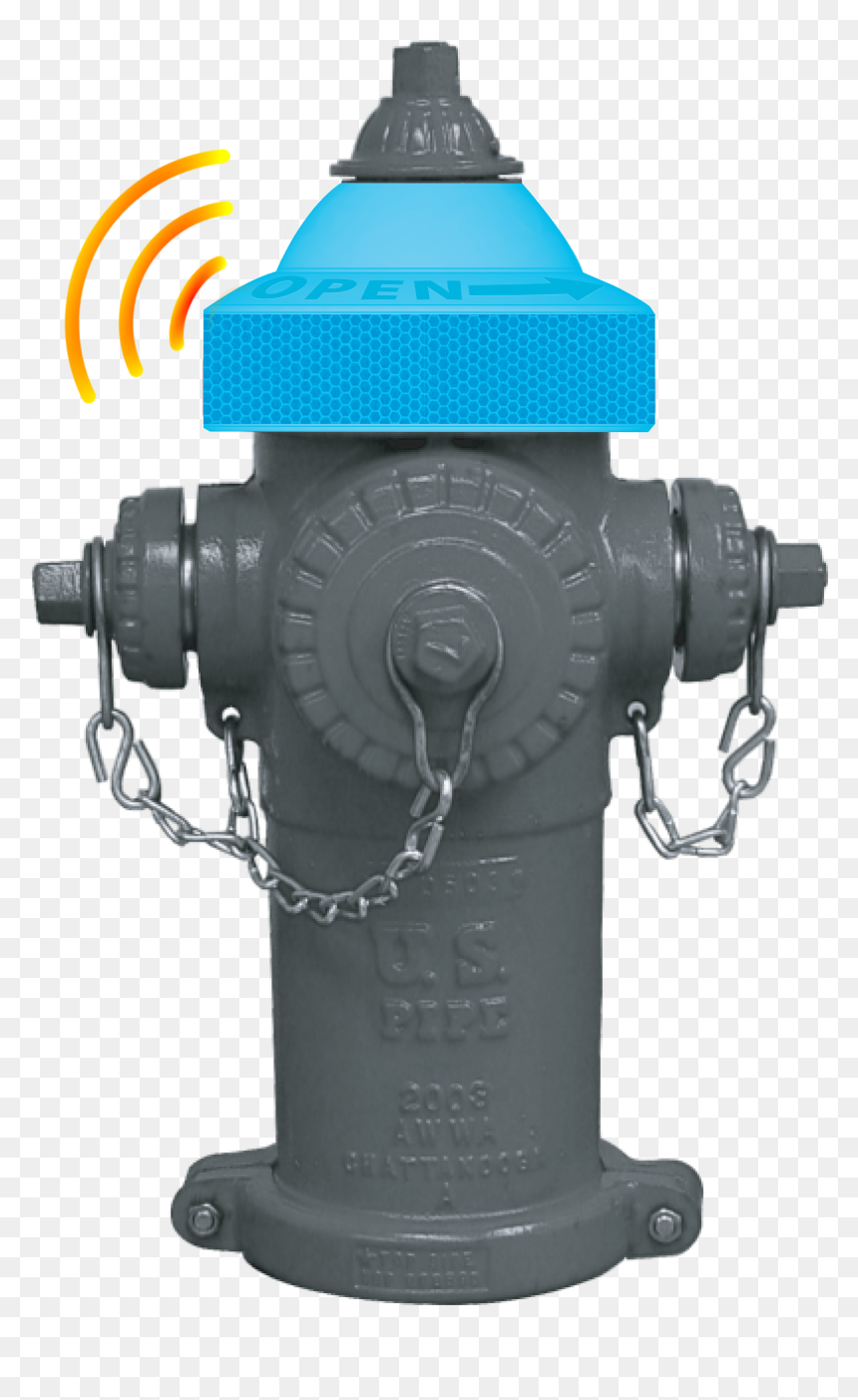 Blue Hydrant With Rfid Technology - Machine, HD Png Download - fire hydrant png