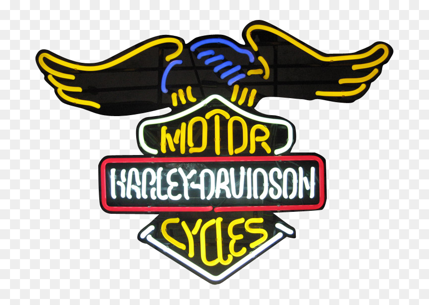 Neon Sign Logo Harley-davidson Motorcycle Sticker - Harley Davidson Font Logo, HD Png Download - neon sign png