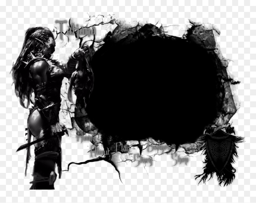 Silhouette Desktop Wallpaper Black White - Orc Severed Head, HD Png Download - 666 png