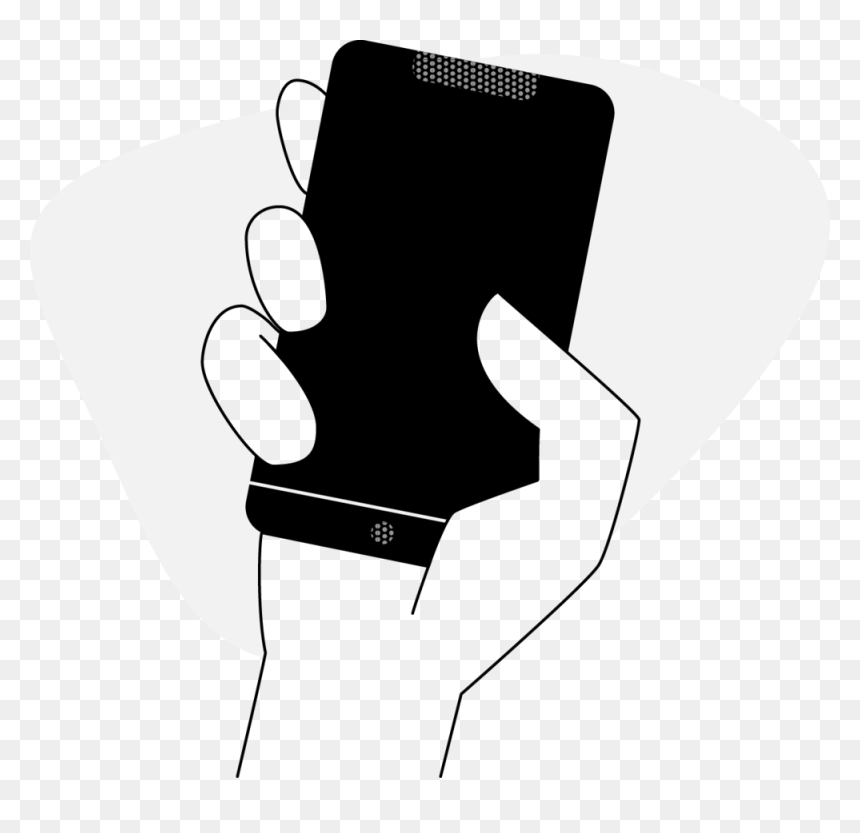 Holding Phone Monochrome 1200px, HD Png Download - holding phone png