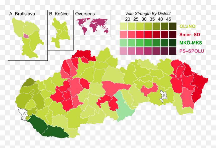 Slovakia Political Party Map, HD Png Download - strength png