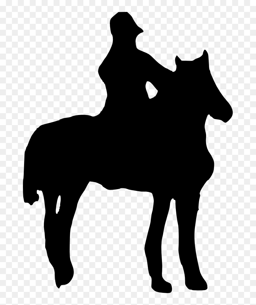 Graphic Black And White Stock Man Riding Silhouette - Plaza Mayor, HD Png Download - white horse png