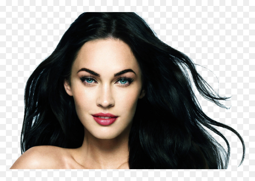 Megan Fox Png Image Background - Soft Black Hair Shades, Transparent Png - megan fox png