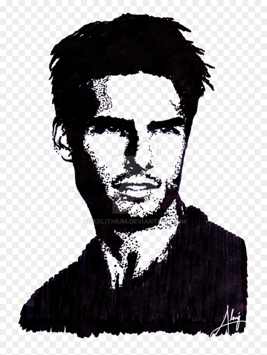 Transparent Tom Cruise Png - Tom Cruise Black And White Art, Png Download - tom cruise png