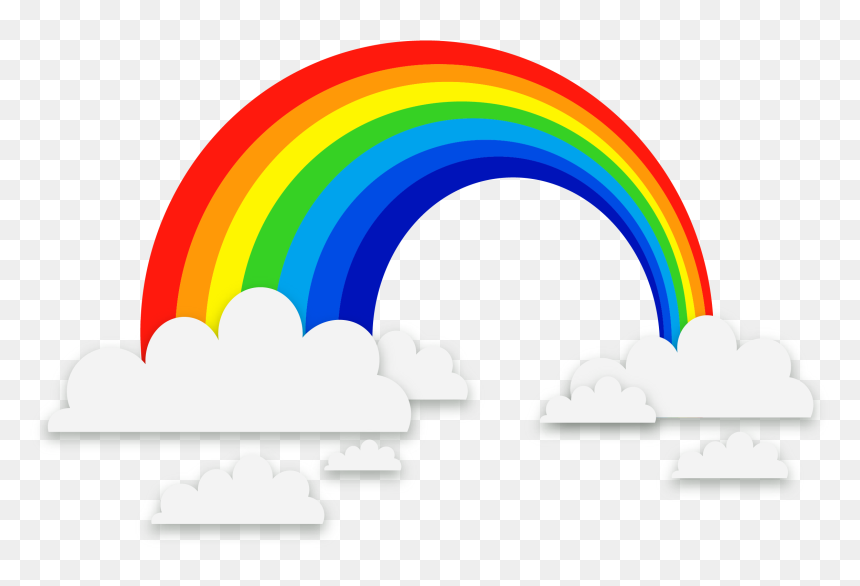 Rainbow Euclidean Exquisite Clouds Background Material - Regenbogen Comic, HD Png Download - clouds background png