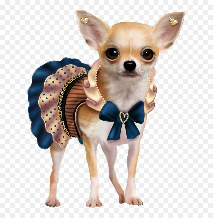 Chihuahua Cartoon Clothes, HD Png Download - cute puppy png