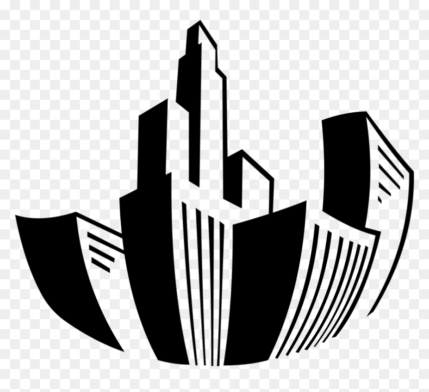 Building Png Black And White Free & Free Building Black - Black And White Buildings Clip Art, Transparent Png - city buildings png