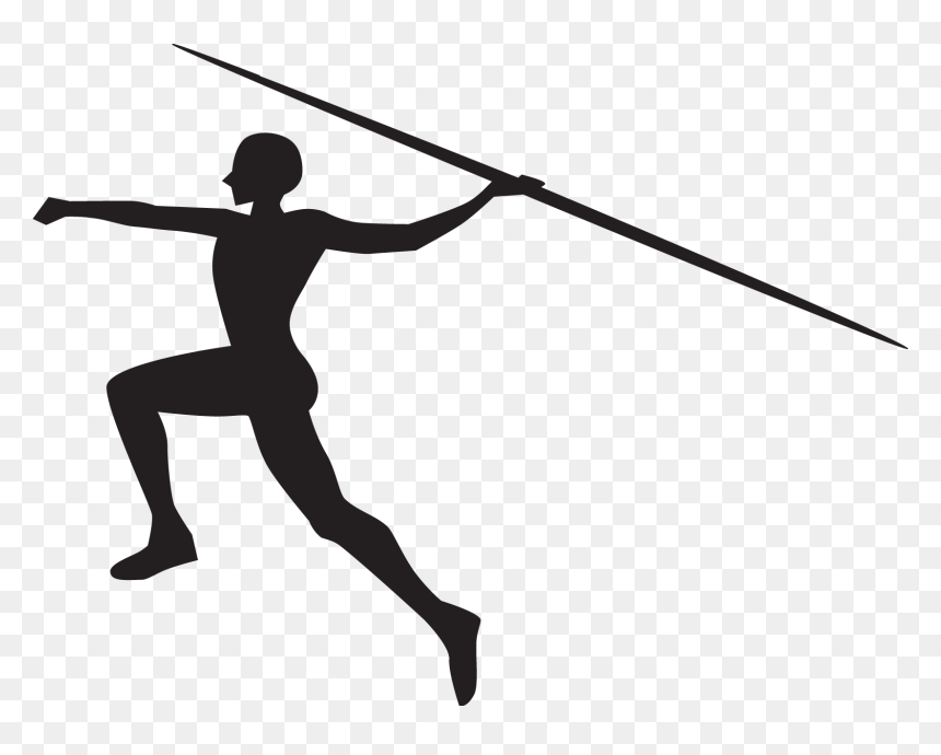 Javelin Throw Silhouette Sports Track & Field - Silhouette Track And Field Clip Art, HD Png Download - track and field png