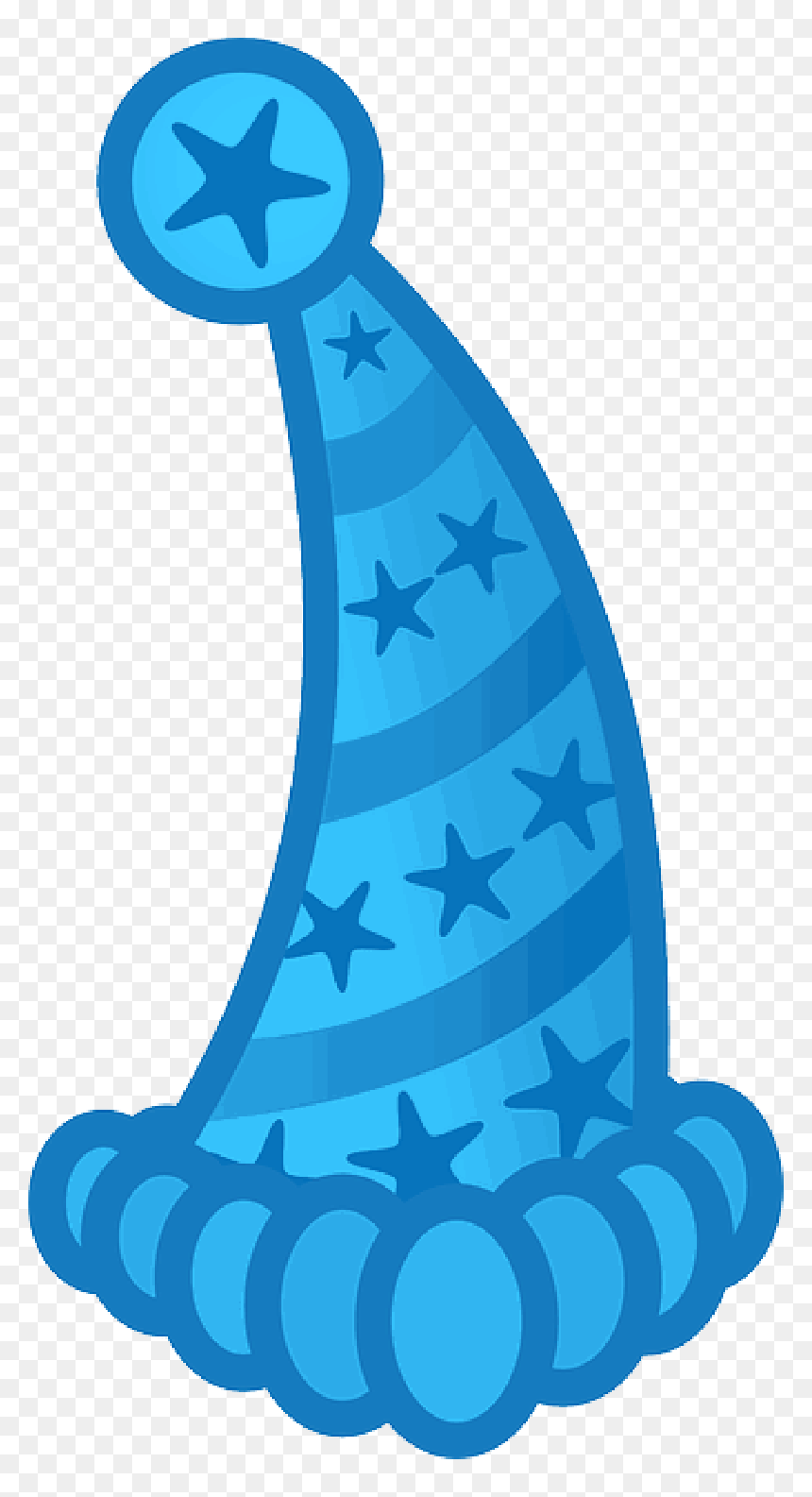 Hat, Celebration, Clown, Party, Wear, Blue, Stars - Parti Şapkasi Png, Transparent Png - blue stars png
