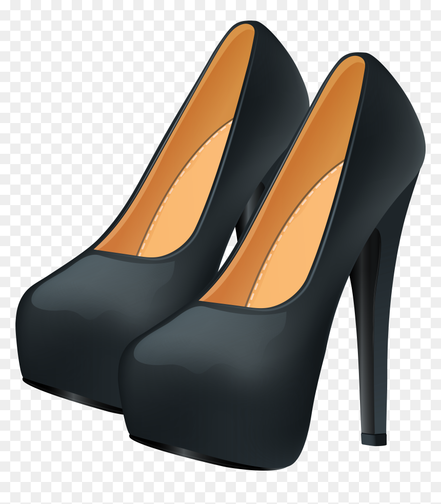 Black Heels Png Clip Art, Transparent Png - high heels png
