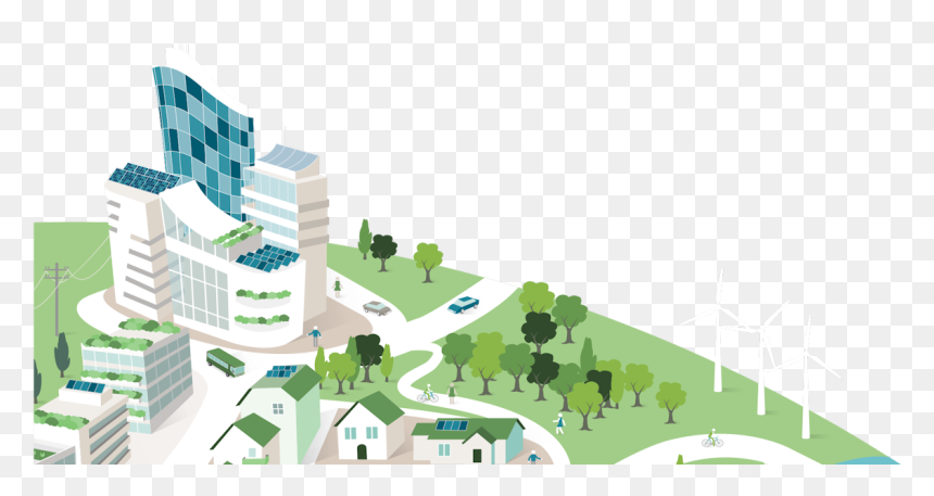Smart Clean Energy City, HD Png Download - city buildings png