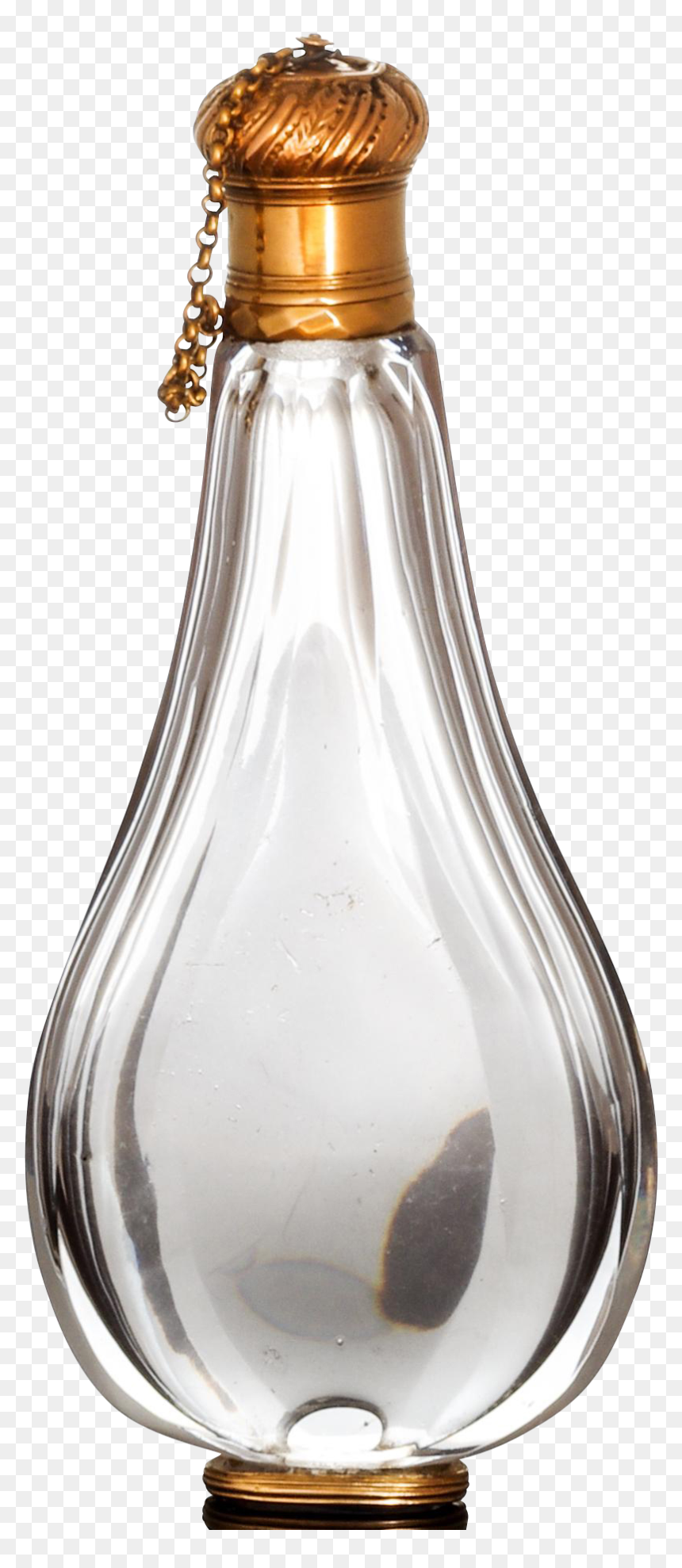 Gold Mounted Antique Teardrop Perfume Bottle France - Glass Bottle, HD Png Download - perfume png