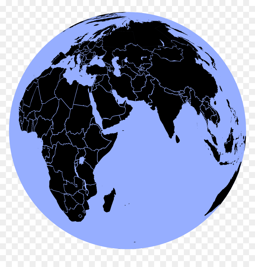 Black And Blue Globe Clip Arts - Harlequin Ladybird Native Range, HD Png Download - world globe png