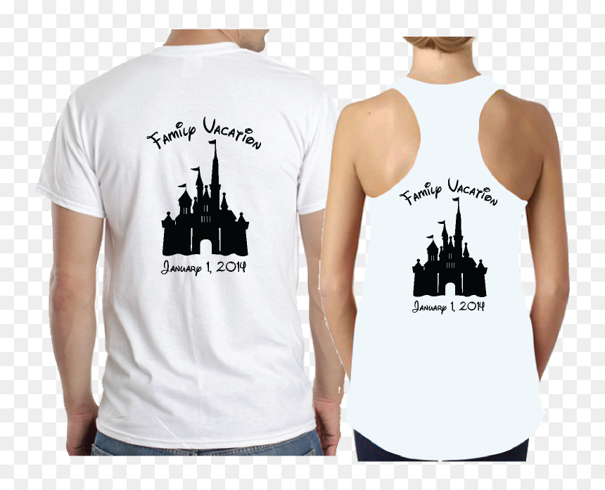 Cinderella Castle Silhouette Png For Kids - Couple Shirt Sample Design, Transparent Png - disney castle silhouette png