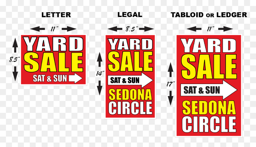 Garage Sale Yard Sales - Sale Sign Size, HD Png Download - yard sale png