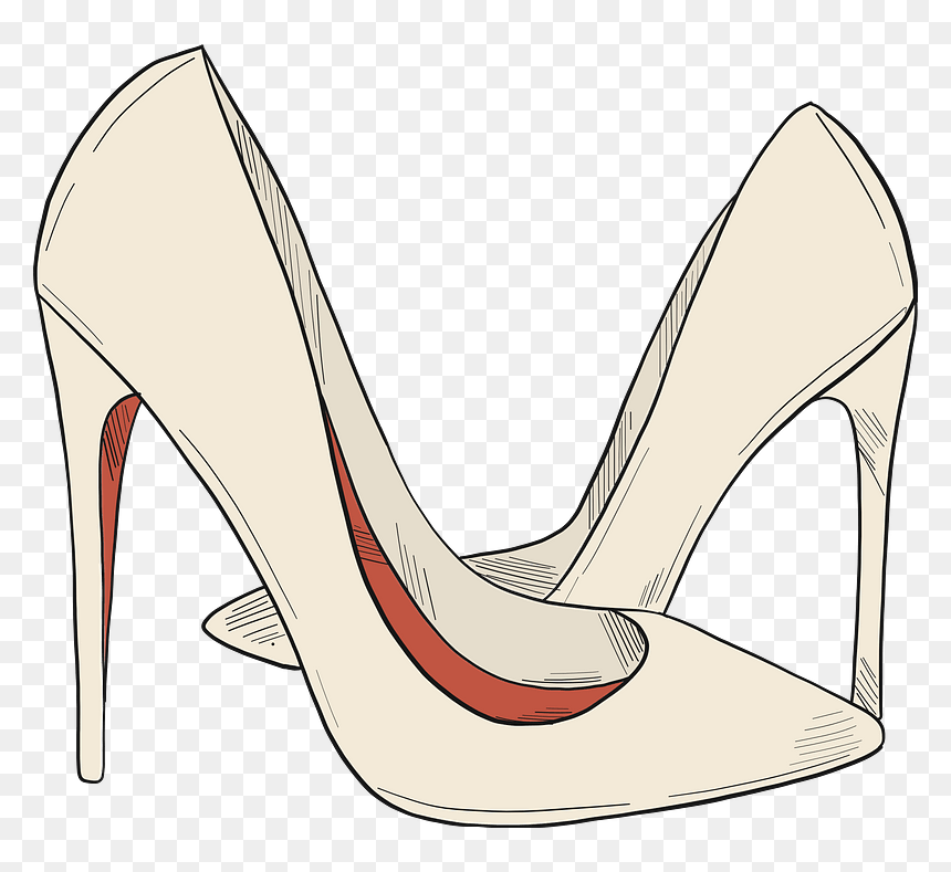 White High Heels Clipart - Basic Pump, HD Png Download - high heels png