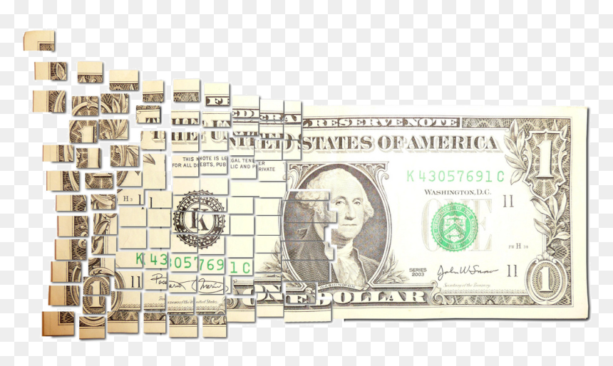 Torn And Cut Dollar - Dollar Bill, HD Png Download - dollar bills png