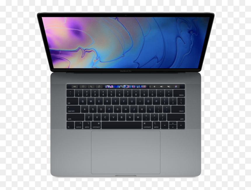 Macbook Pro 15-inch With Touch Bar And Touch Id - 2018 Macbook Pro Touch Bar, HD Png Download - mac laptop png