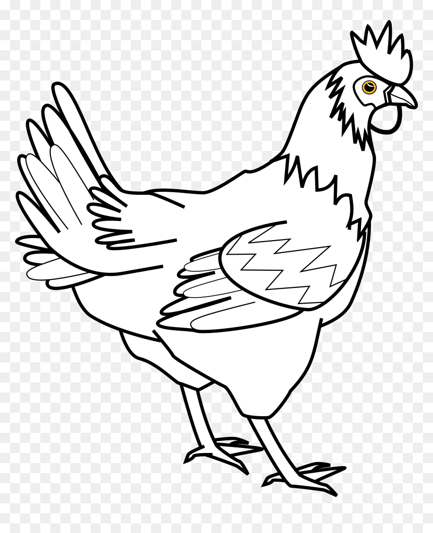 Chicken Black And White Clipart - Chicken Clipart Black And White, HD Png Download - chicken leg png