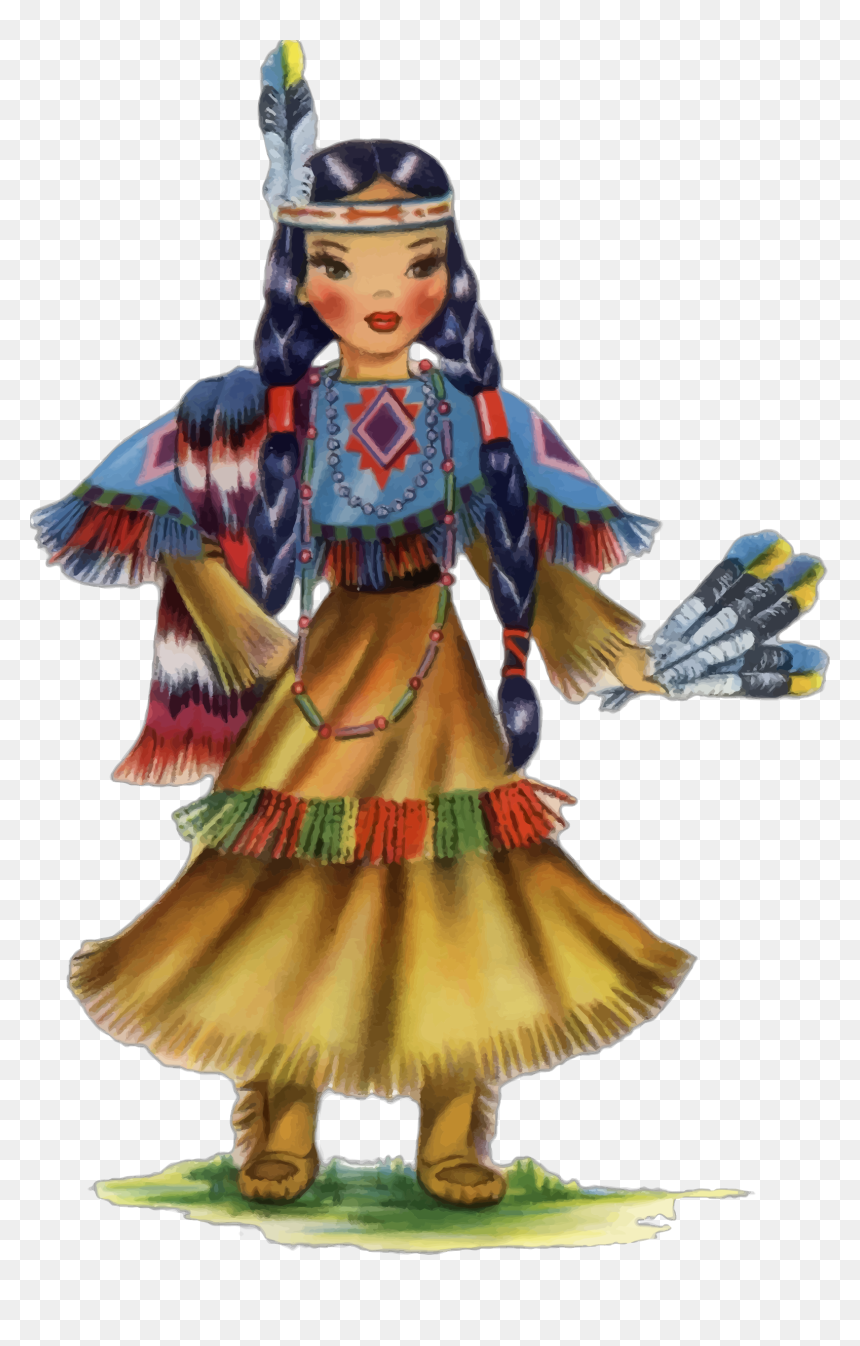 Vintage Native American Doll Clip Arts - Native Americans Indians Png, Transparent Png - native american png