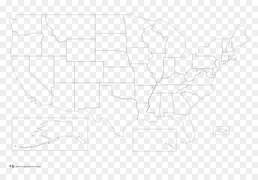 Drawing, HD Png Download - united states outline png