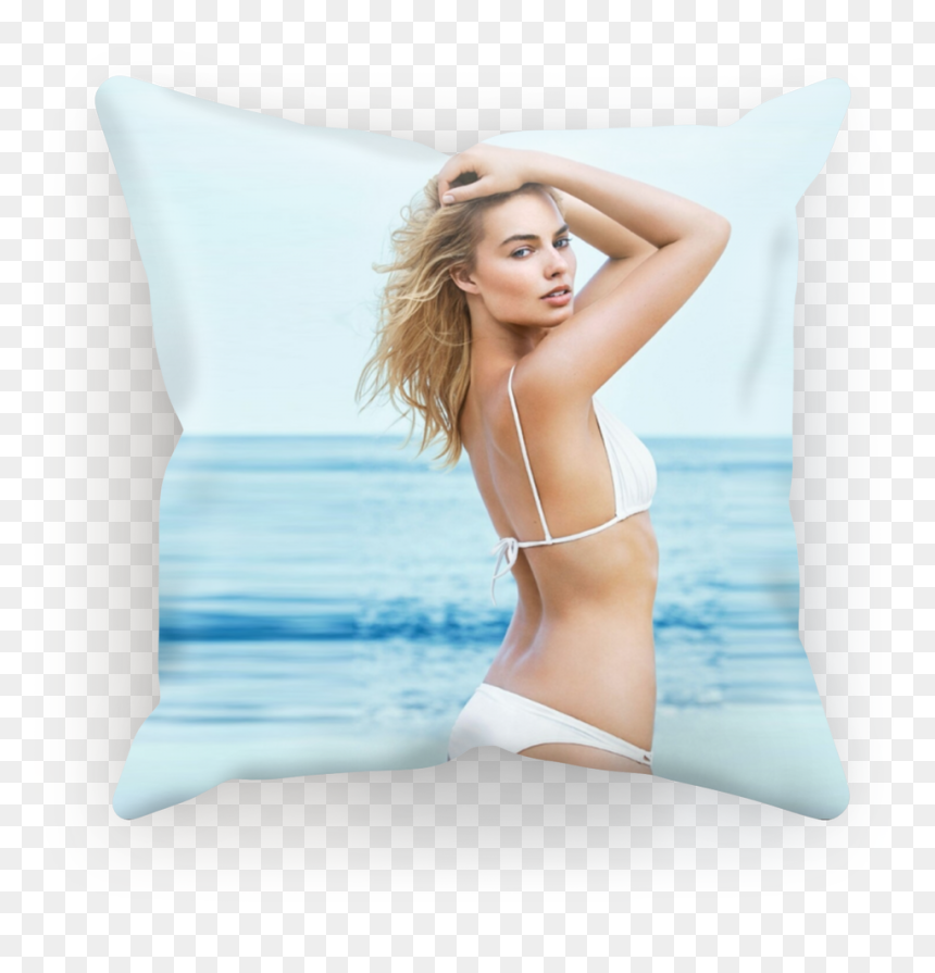 Margot Robbie In Bikini ﻿sublimation Cushion Cover - Margot Robbie White Bikini, HD Png Download - margot robbie png