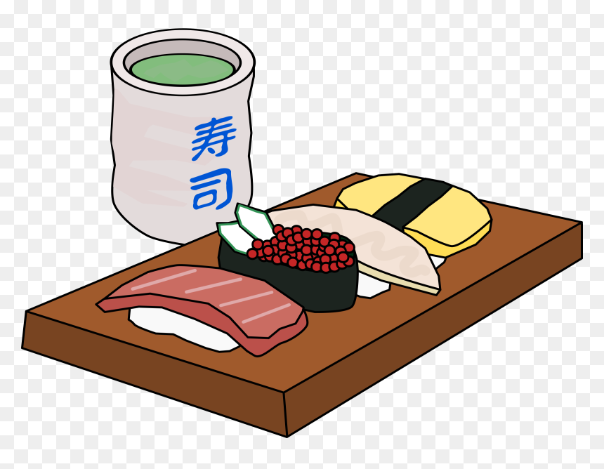Sushi And Green Tea Clip Arts - Sushi Set Clipart, HD Png Download - green tea png