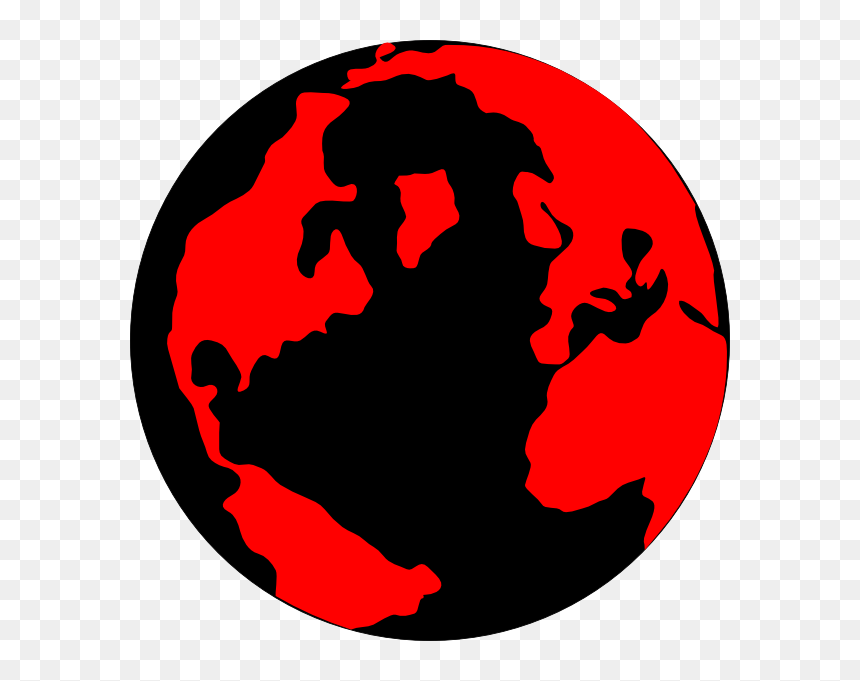 Red And Black Globe - Earth Red And Black, HD Png Download - world globe png