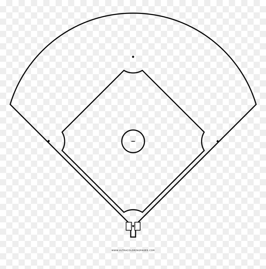 Baseball Field Coloring Page - Campo De Beisbol Dibujo, HD Png Download - baseball diamond png