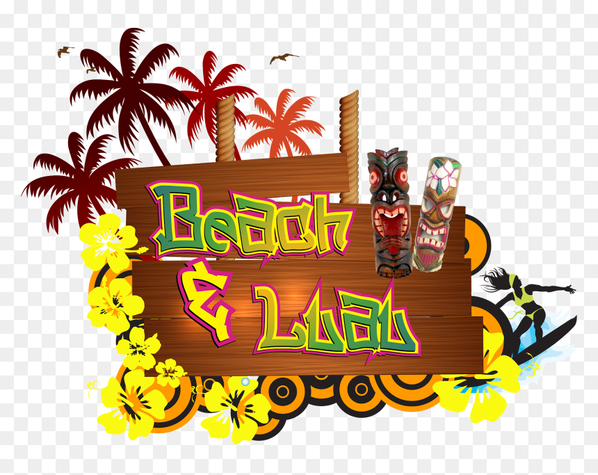 Beach Hawaiian Theme Party, HD Png Download - luau png