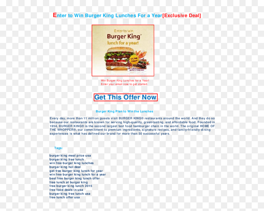 Web Page, HD Png Download - burger king png