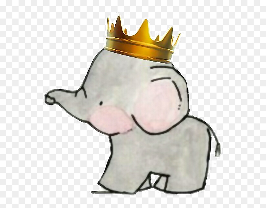 Elephant Baby Babyelephant Crown Prince - Baby Elephant With Crown Clipart, HD Png Download - baby elephant png