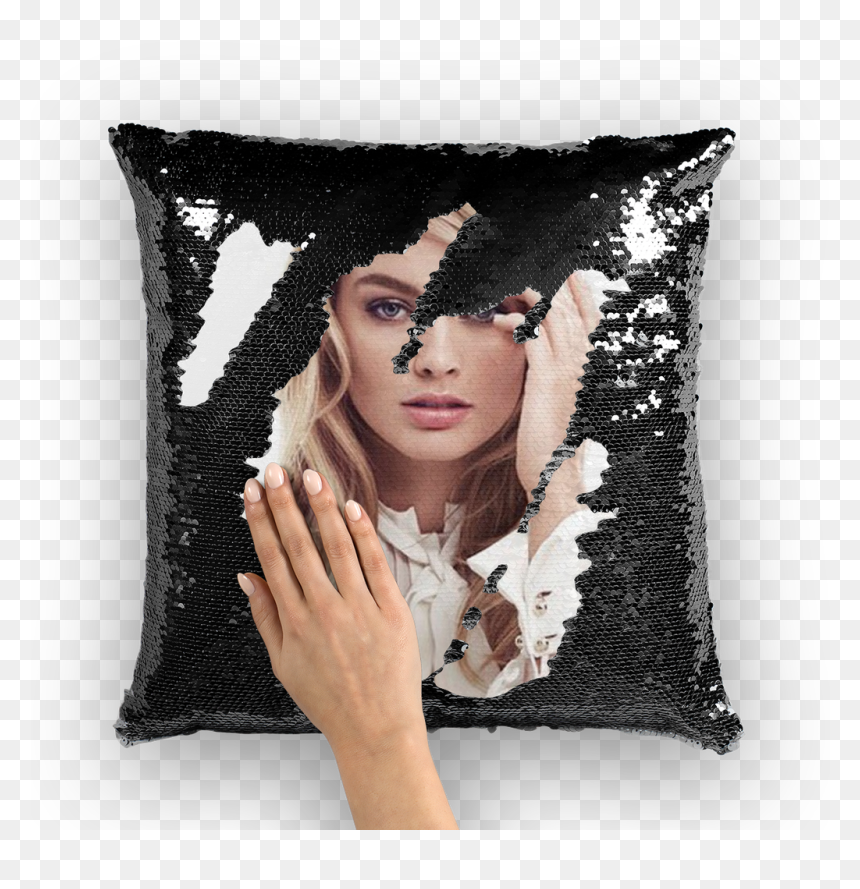 Margot Robbie ﻿sequin Cushion Cover - Margot Robbie Pillow, HD Png Download - margot robbie png