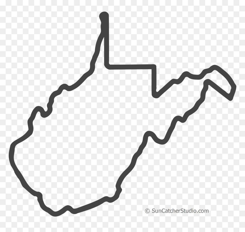 Transparent Chain Clipart Black And White - West Virginia State Png, Png Download - united states outline png