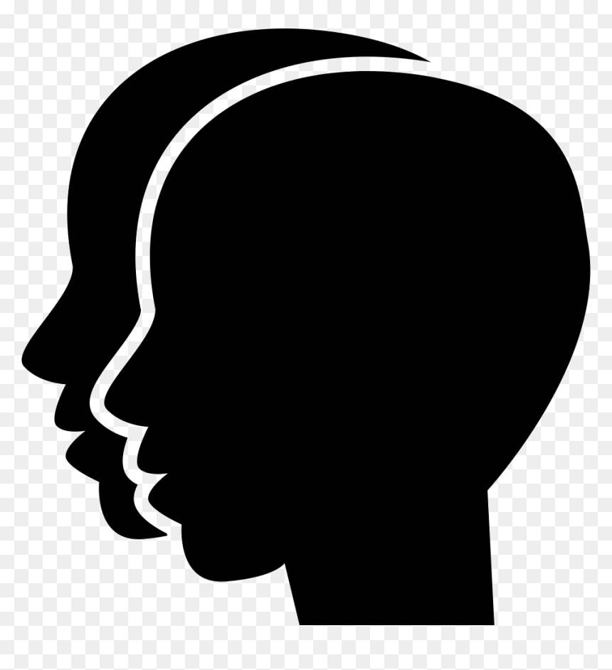 Gemini Two Twins Heads Symbol Comments, HD Png Download - head silhouette png