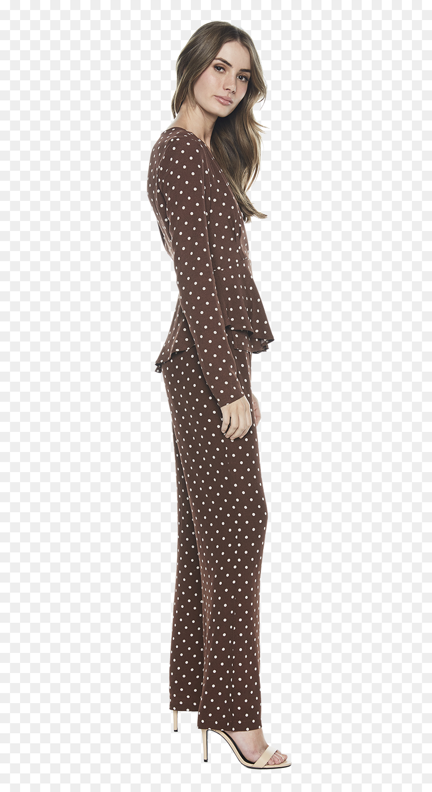 Polka-dot Wrap Top In Colour Brunette - Polka Dot, HD Png Download - polka dot pattern png