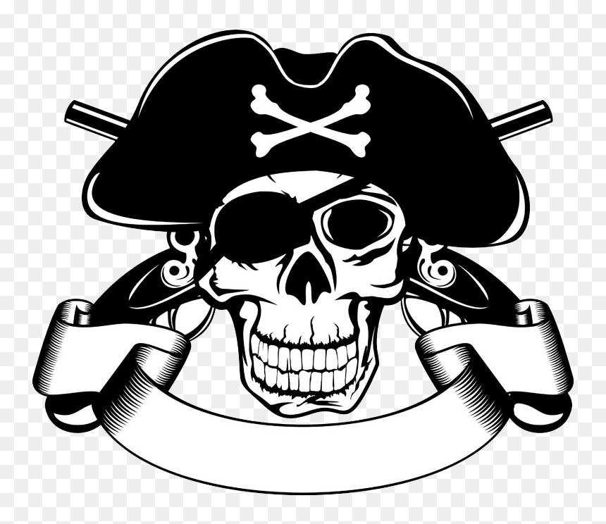 Piracy Skull Stock Illustration Clip Art - Transparent Pirate Skull Png, Png Download - pirate skull png