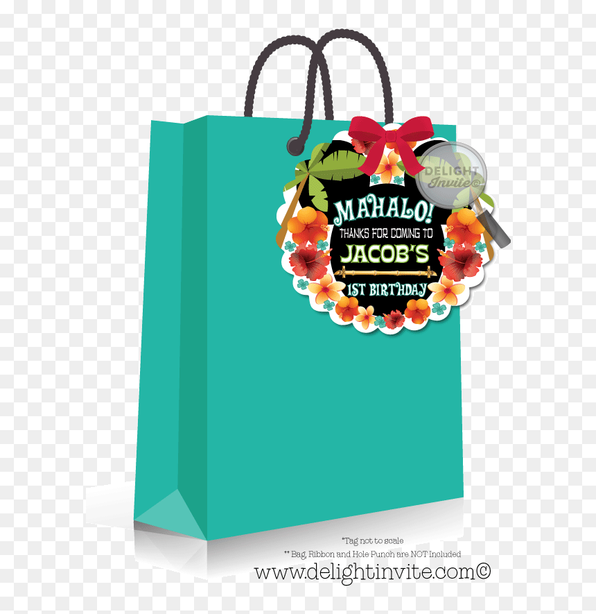 Mickey And Minnie Hawaiian Luau Party Favor Tags - Portable Network Graphics, HD Png Download - luau png